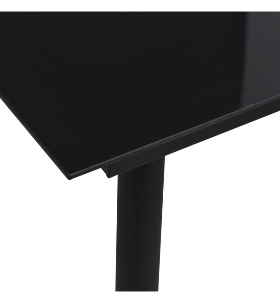 Mobilier à dîner d'extérieur 3 pcs Corde en coton et acier Noir