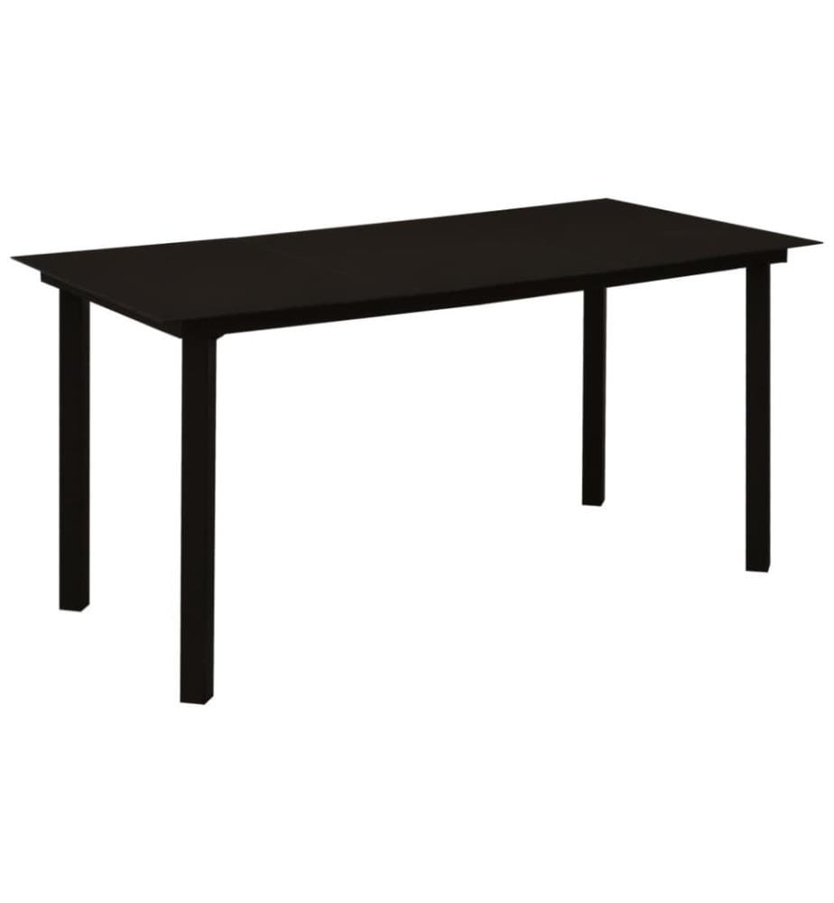 Mobilier à dîner d'extérieur 5 pcs Corde en coton et acier Noir