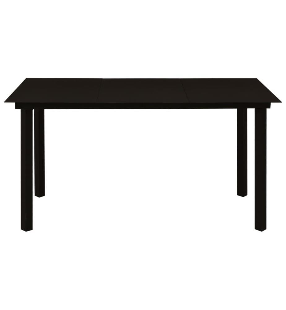 Mobilier à dîner d'extérieur 5 pcs Corde en coton et acier Noir