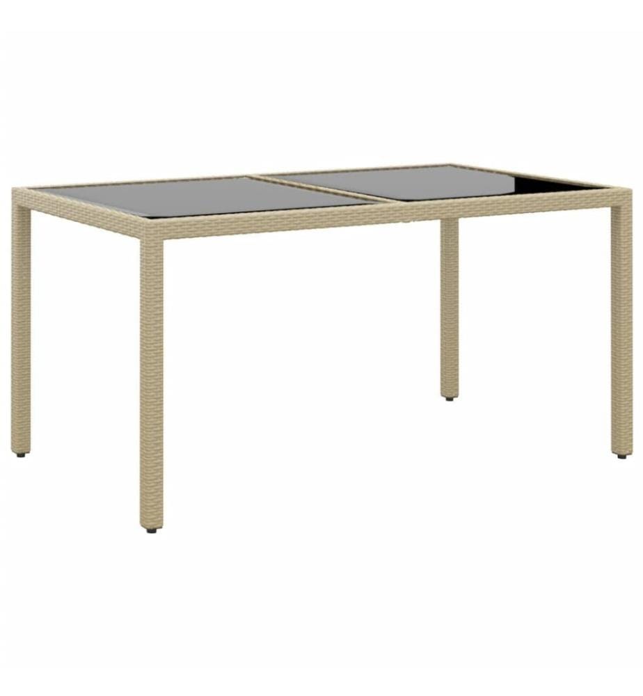 5-tlg. Garten-Essgruppe Poly Rattan und Hartglas Beige
