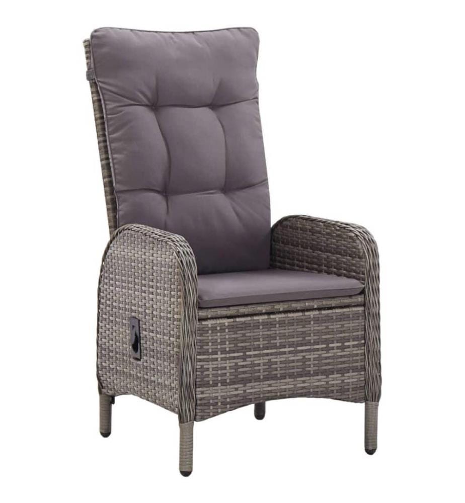3-tlg. Garten-Bistro-Set Poly Rattan Grau