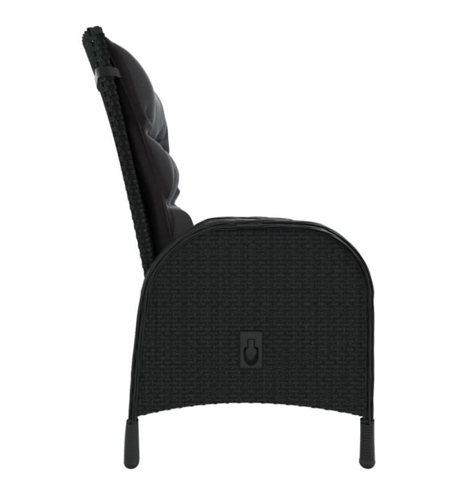 3-tlg. Garten-Bistro-Set Poly Rattan Schwarz