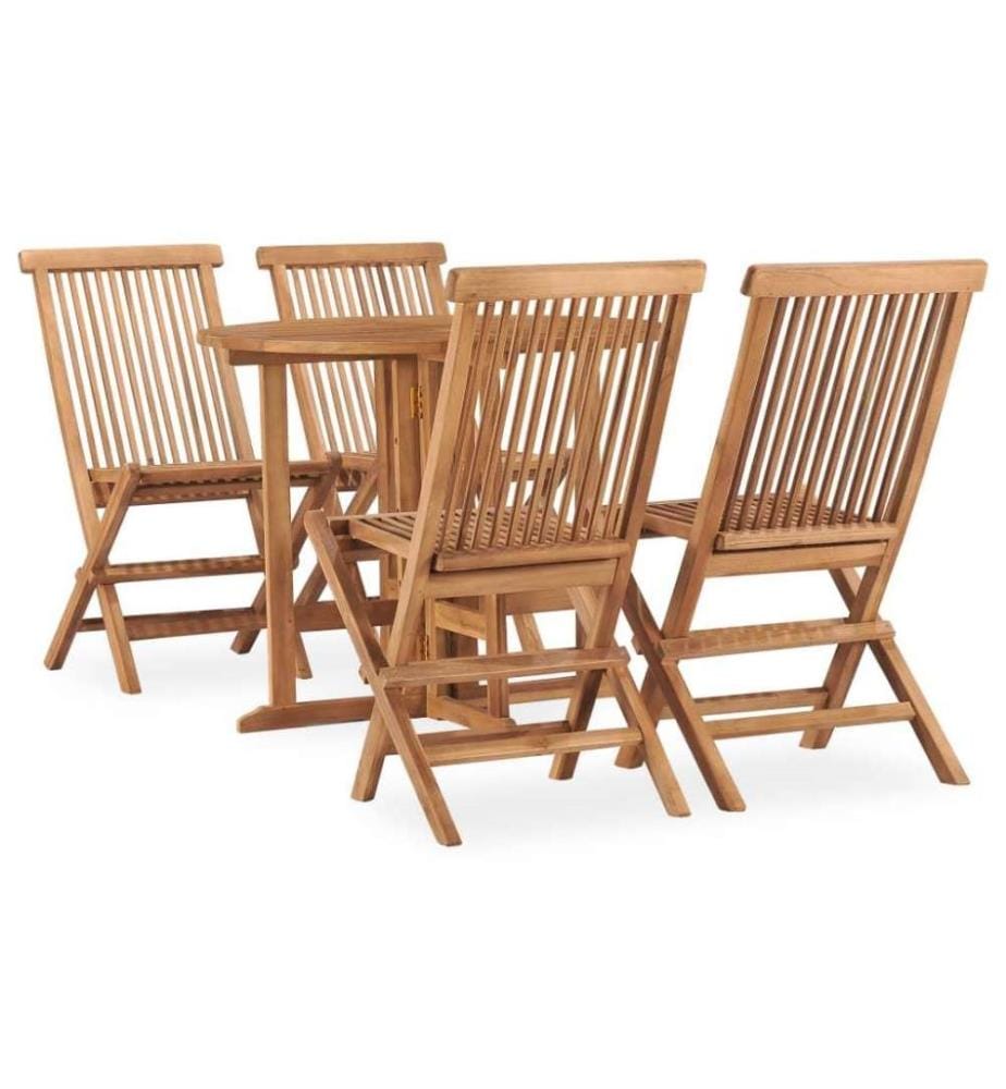 5-tlg. Garten-Essgruppe Klappbar Massivholz Teak