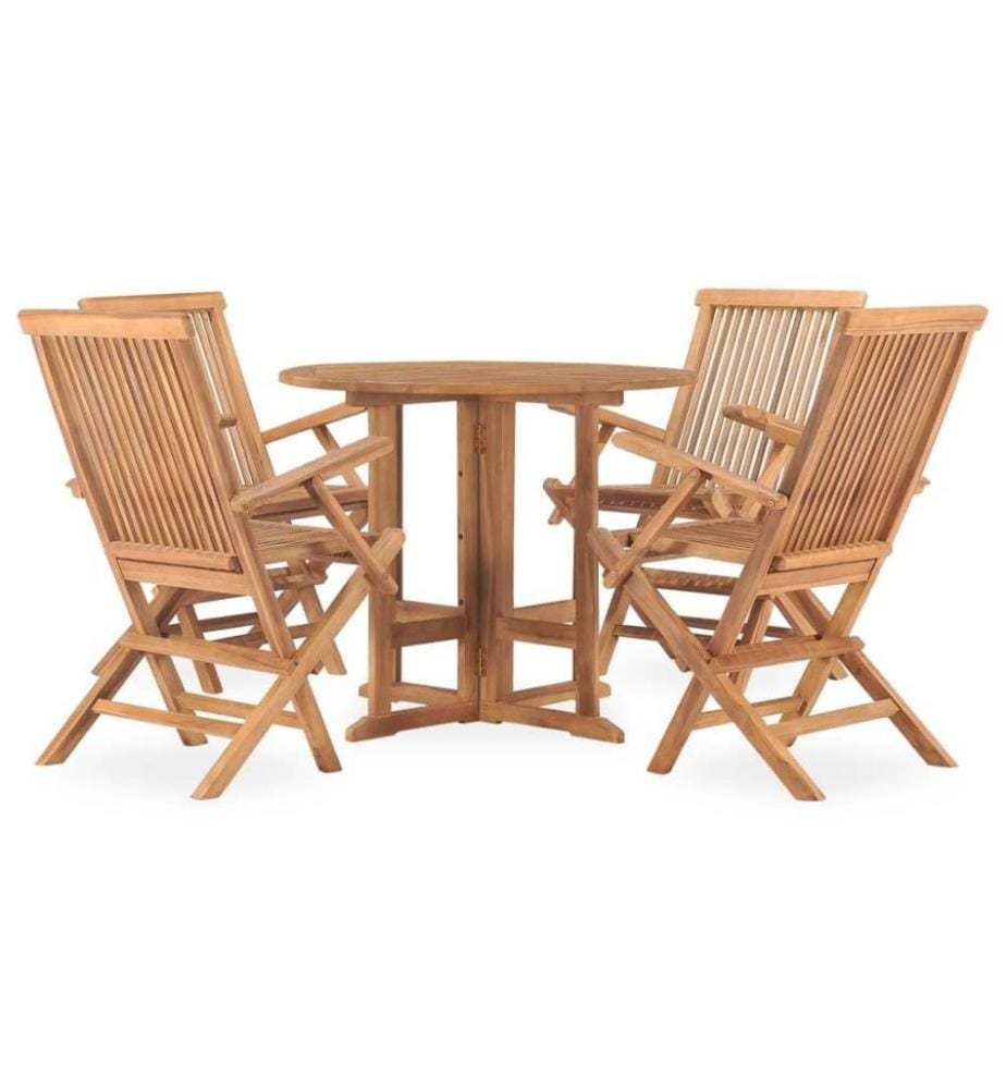 5-tlg. Garten-Essgruppe Klappbar Massivholz Teak