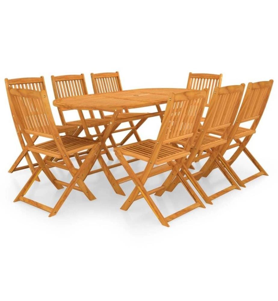 9-tlg. Garten-Essgruppe Klappbar Massivholz Akazie