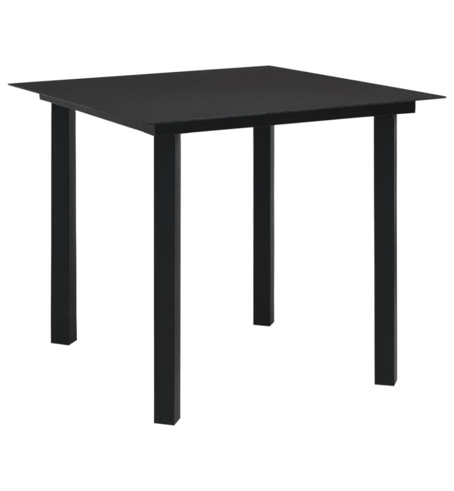 Mobilier à dîner d'extérieur 5 pcs Noir Verre et acier