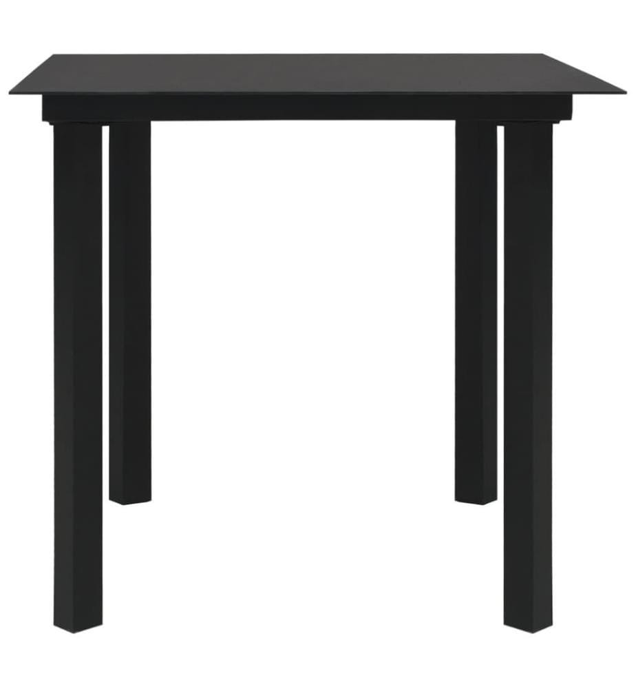Mobilier à dîner d'extérieur 5 pcs Noir Verre et acier