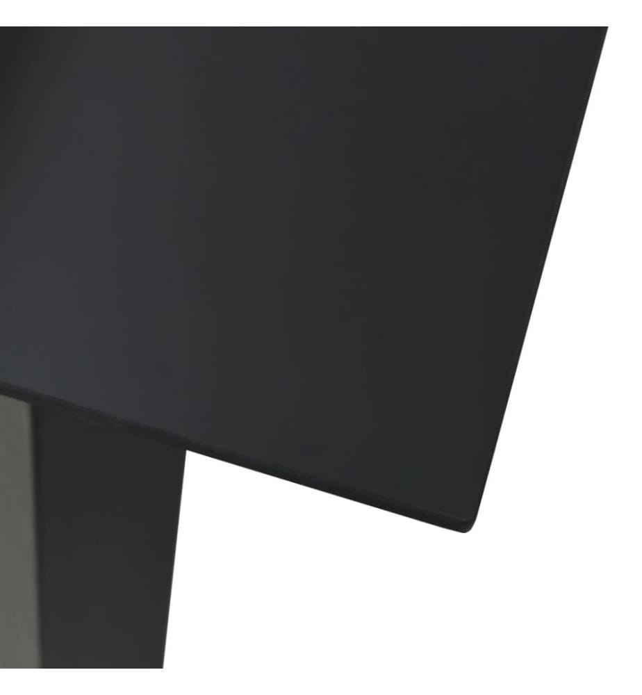 Mobilier à dîner d'extérieur 5 pcs Noir Verre et acier