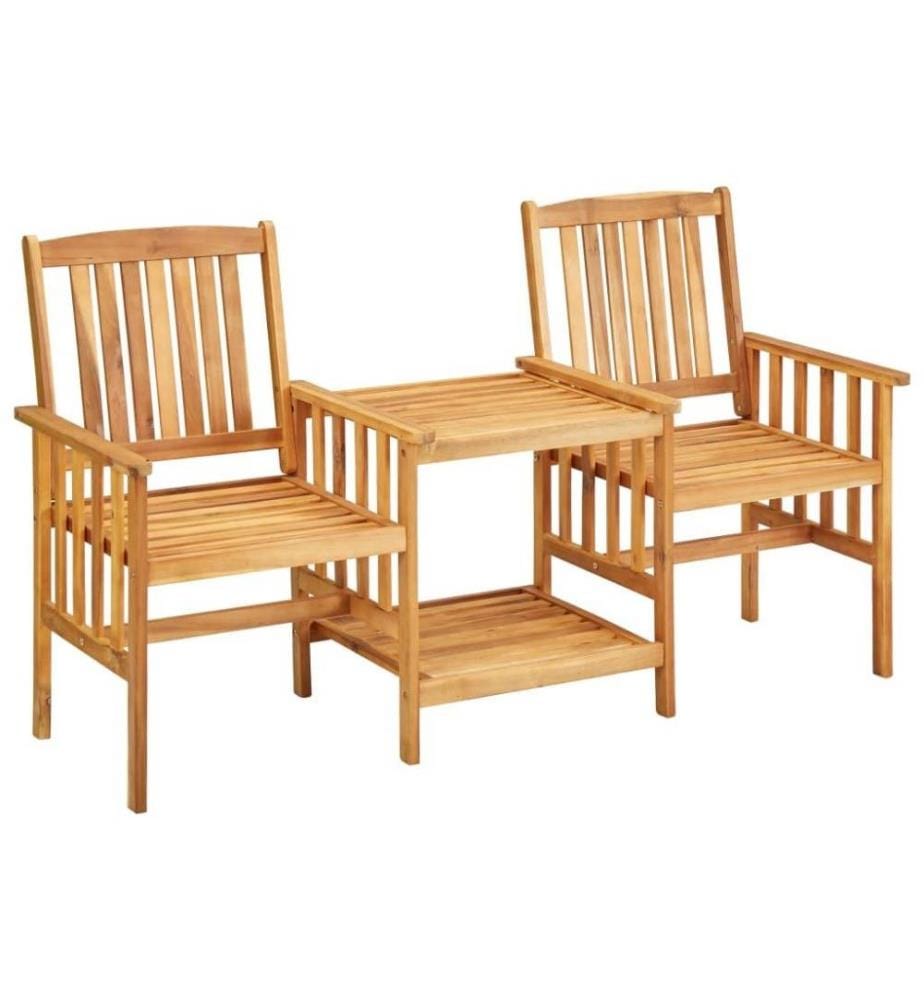 Gartenstühle mit Teetisch und Kissen Akazie Massivholz