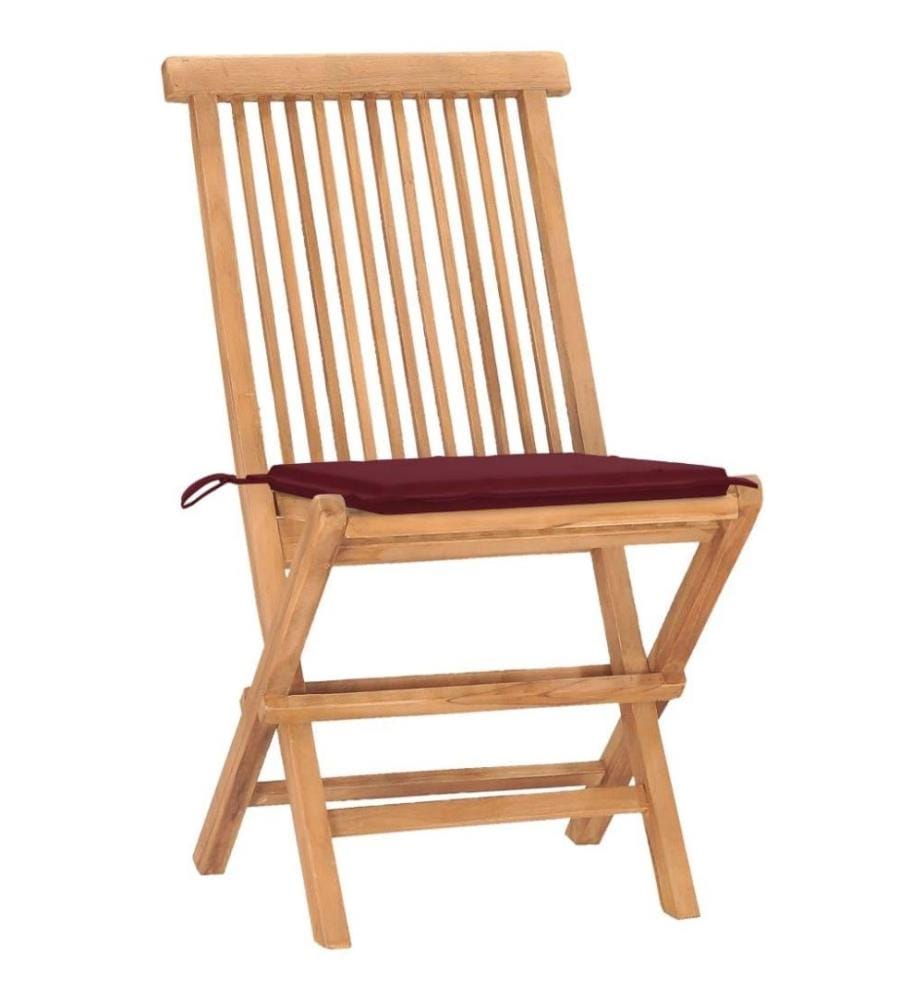 3-tlg. Garten-Essgruppe mit Kissen Klappbar Massivholz Teak