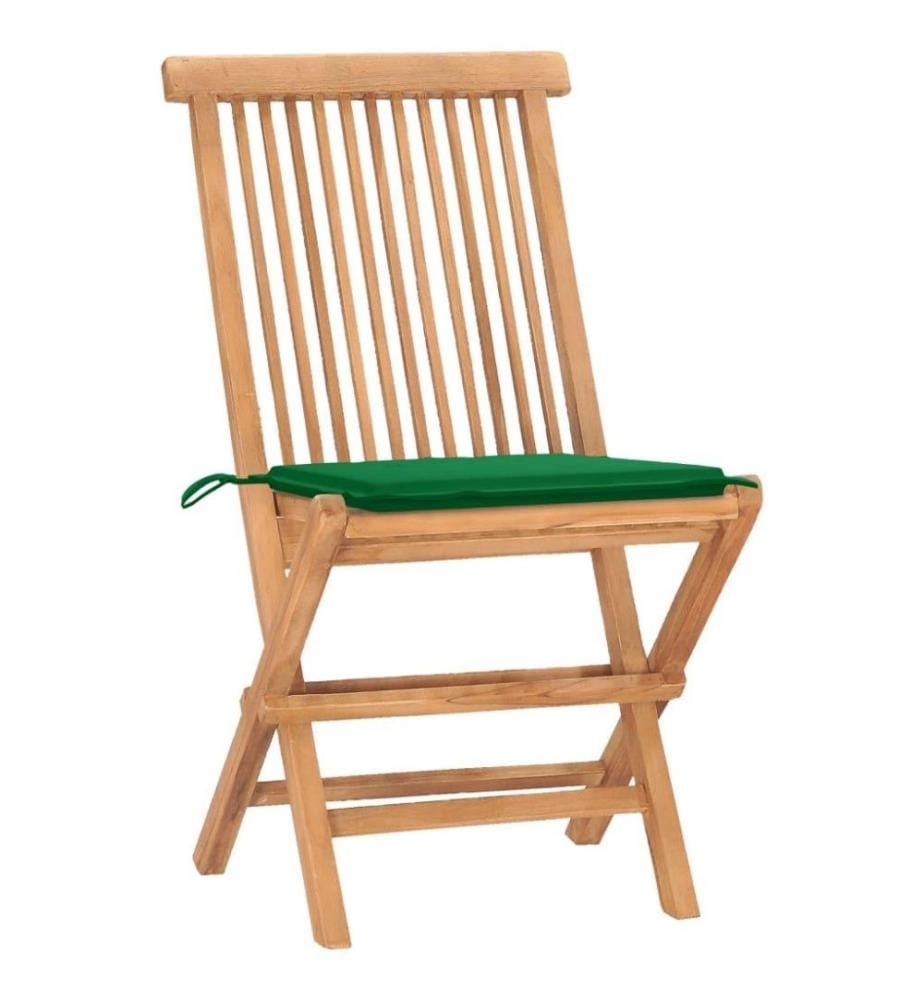 3-tlg. Garten-Essgruppe mit Kissen Klappbar Massivholz Teak