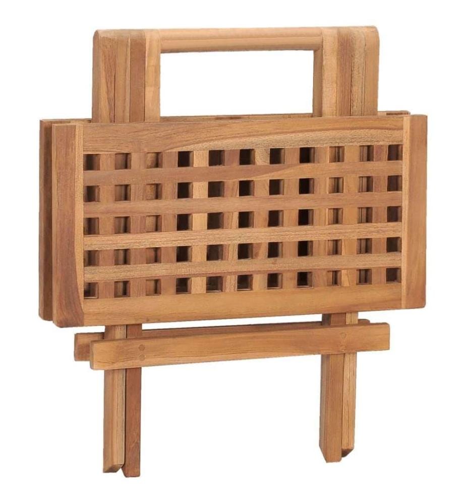 3-tlg. Garten-Essgruppe mit Kissen Klappbar Massivholz Teak