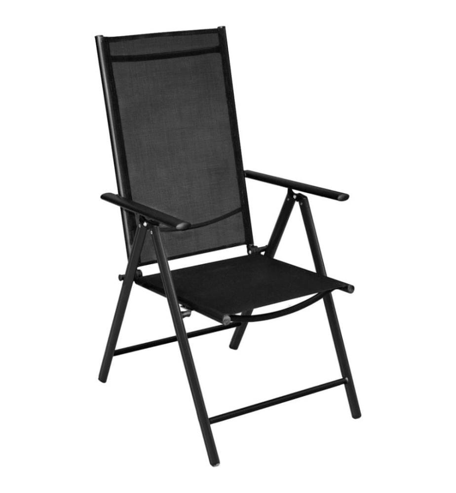 3-tlg. Bistro-Set Aluminium und Textilene Schwarz