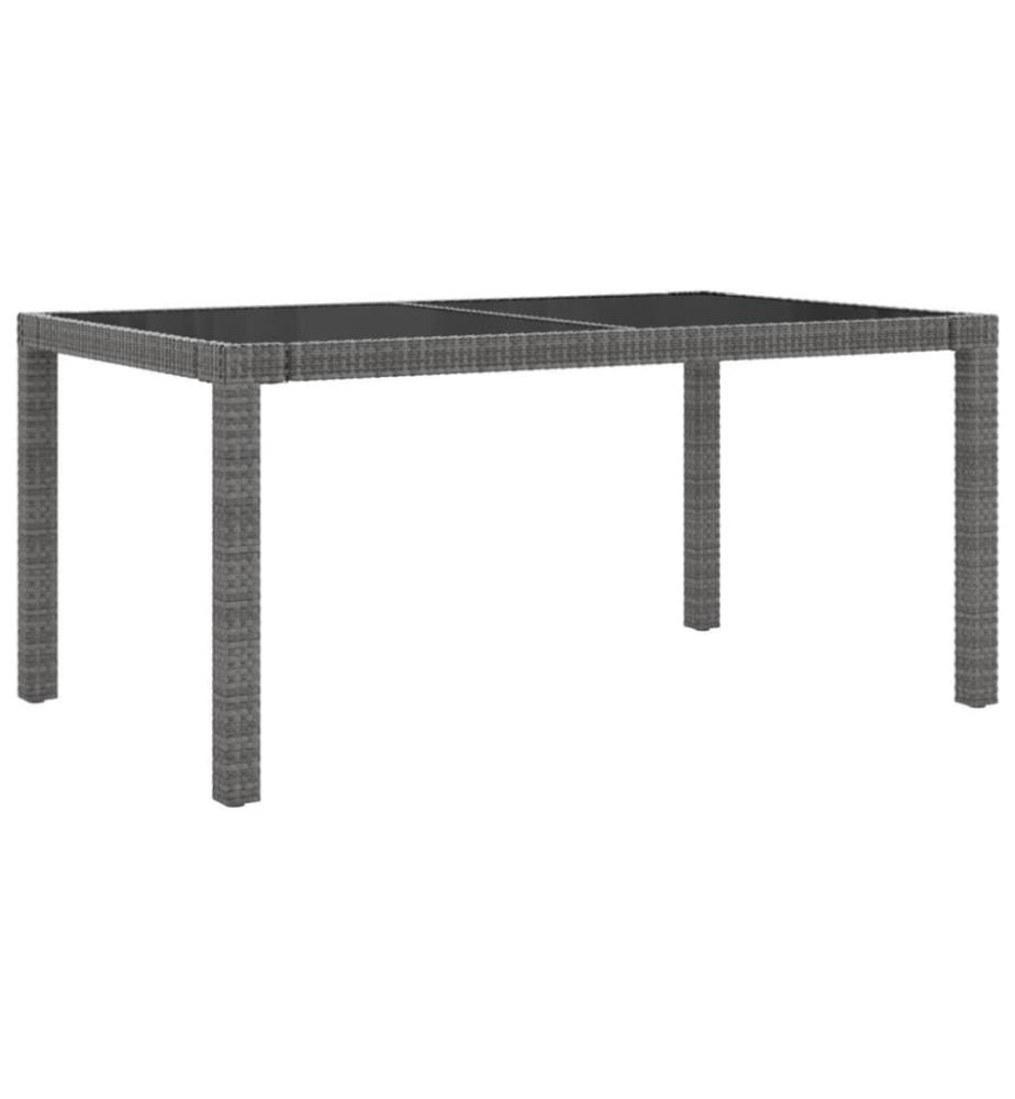 7-tlg. Garten-Essgruppe mit Auflagen Poly Rattan Grau
