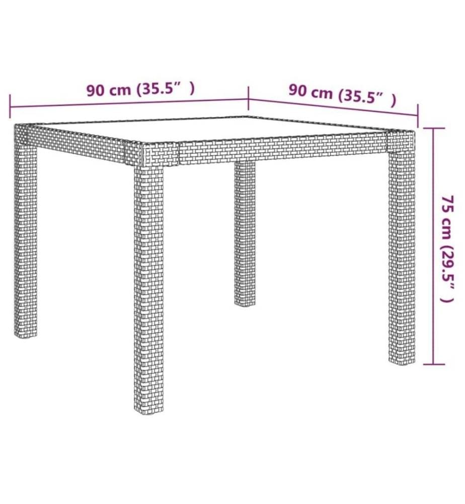 5-tlg. Garten-Essgruppe mit Kissen Poly Rattan Beige