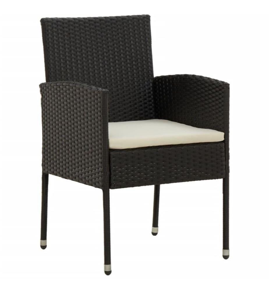 9-tlg. Garten-Essgruppe Poly Rattan Schwarz