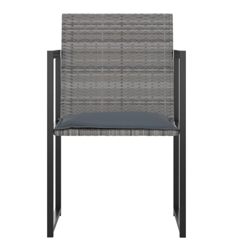 9-tlg. Garten-Essgruppe mit Kissen Poly Rattan Grau