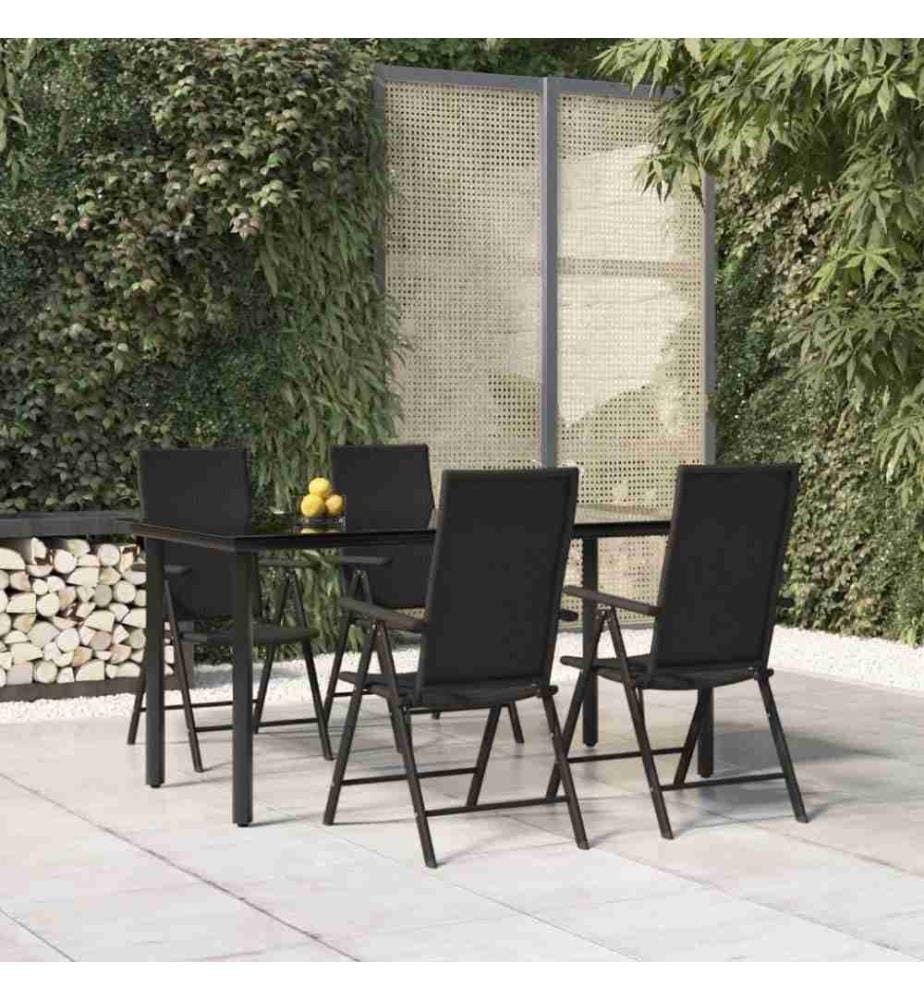 5-tlg. Garten-Essgruppe Schwarz Poly Rattan