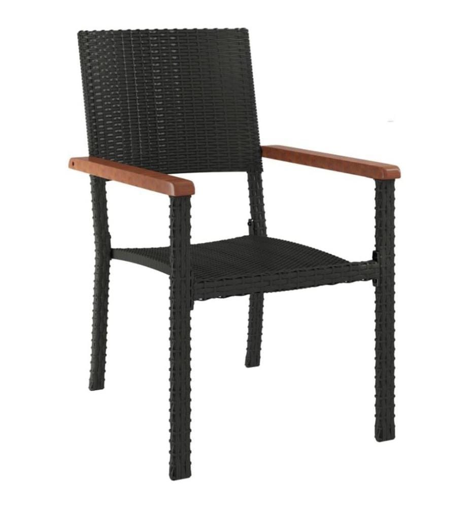 5-tlg. Garten-Essgruppe Schwarz Poly Rattan