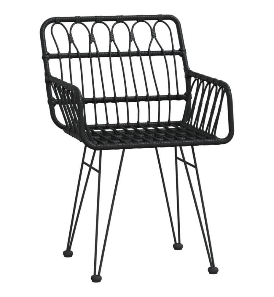 5-tlg. Garten-Essgruppe Schwarz Poly Rattan