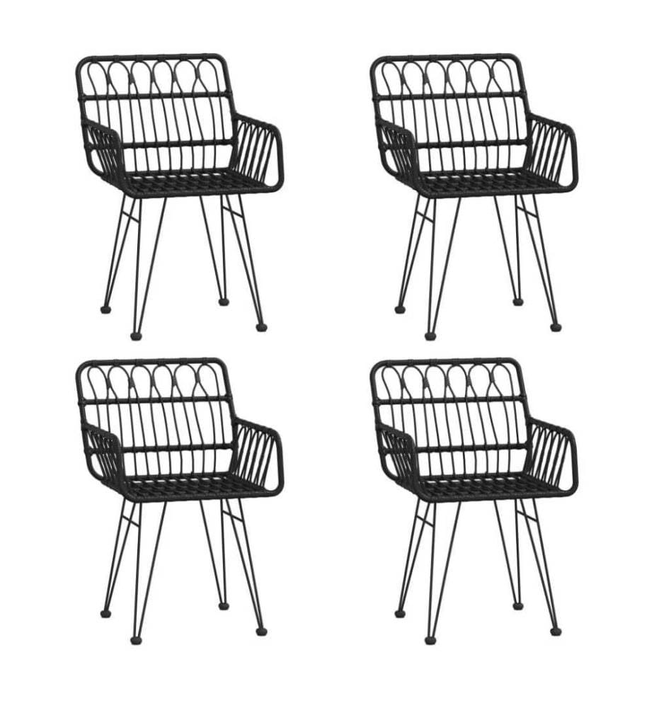 5-tlg. Garten-Essgruppe Schwarz Poly Rattan