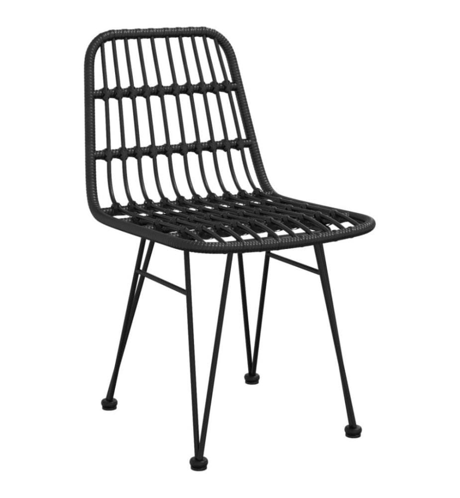 5-tlg. Garten-Essgruppe Schwarz Poly Rattan