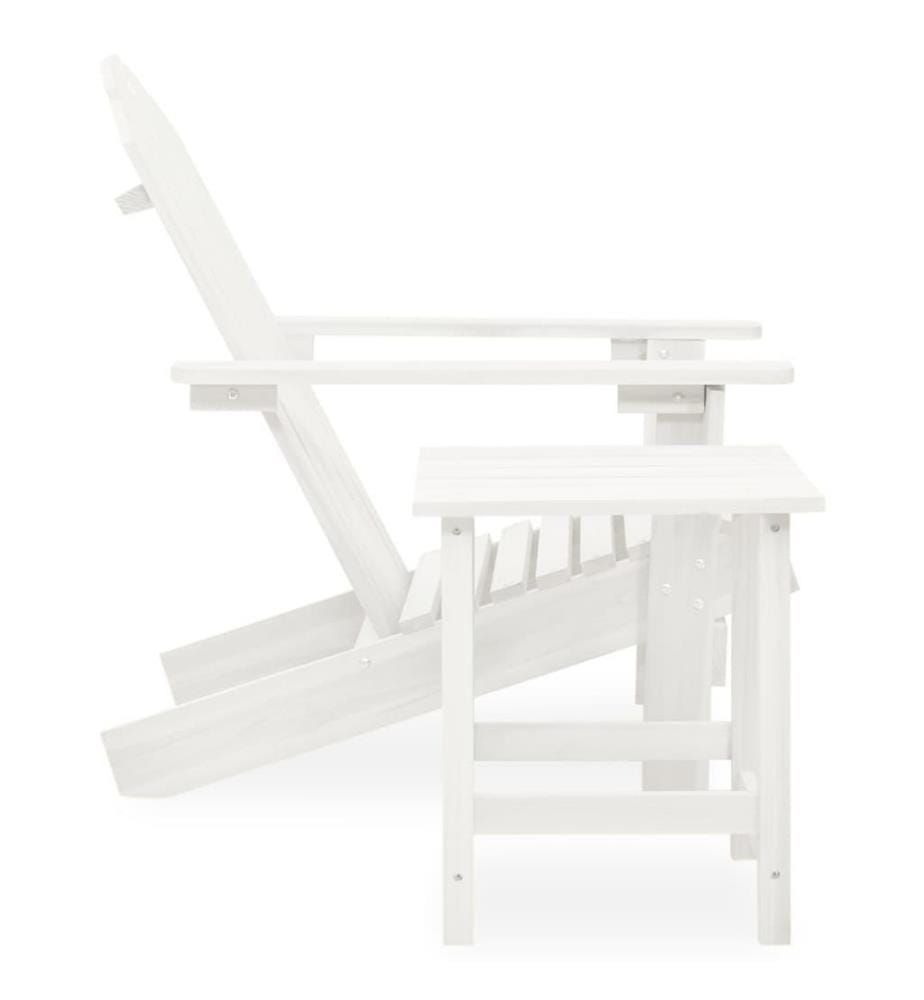 Adirondack-Gartenstuhl mit Tisch Massivholz Tanne Weiss