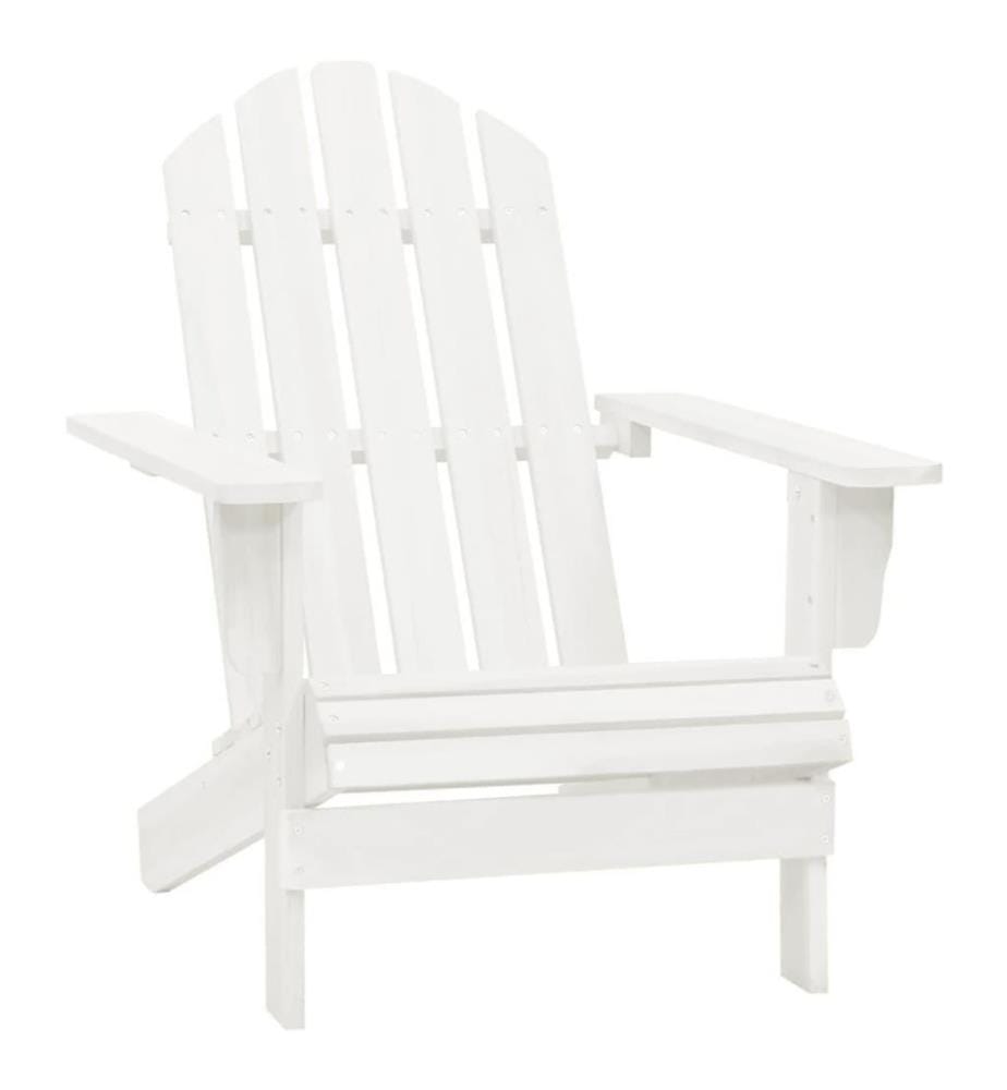 Adirondack-Gartenstuhl mit Tisch Massivholz Tanne Weiss