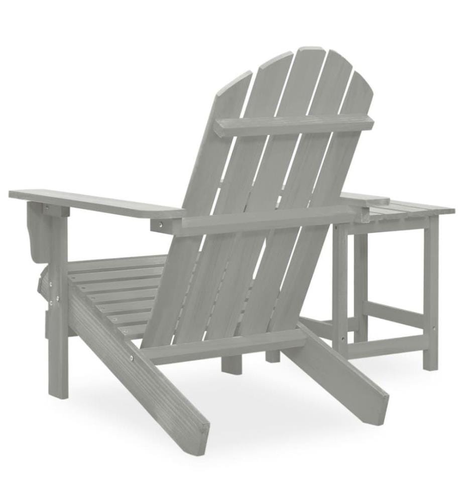 Adirondack-Gartenstuhl mit Tisch Massivholz Tanne Grau