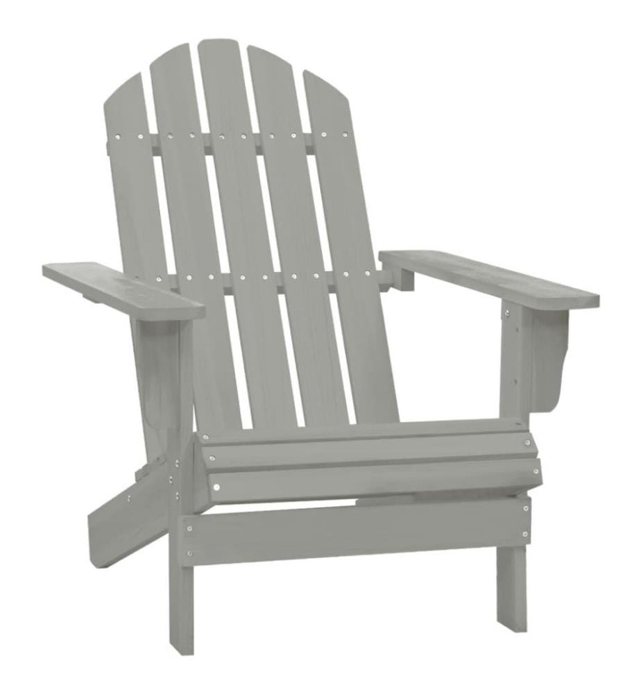 Adirondack-Gartenstuhl mit Tisch Massivholz Tanne Grau