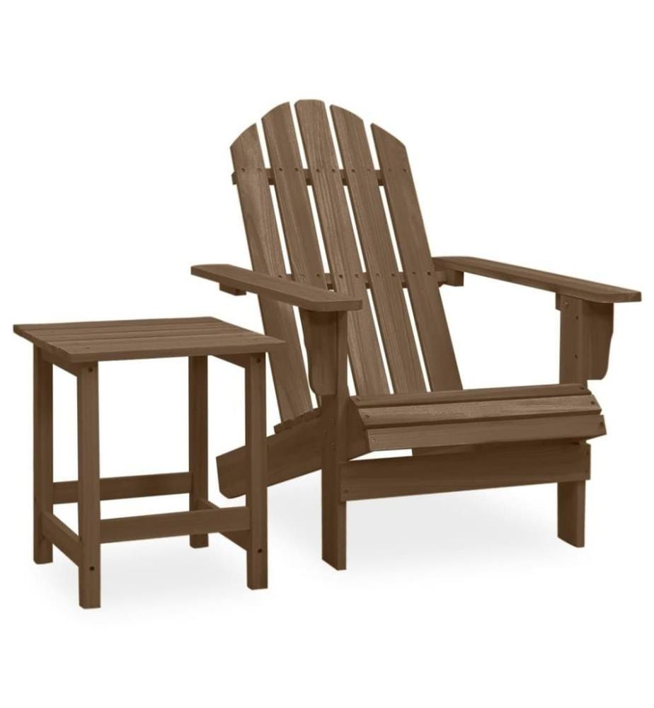 Adirondack-Gartenstuhl mit Tisch Massivholz Tanne Braun