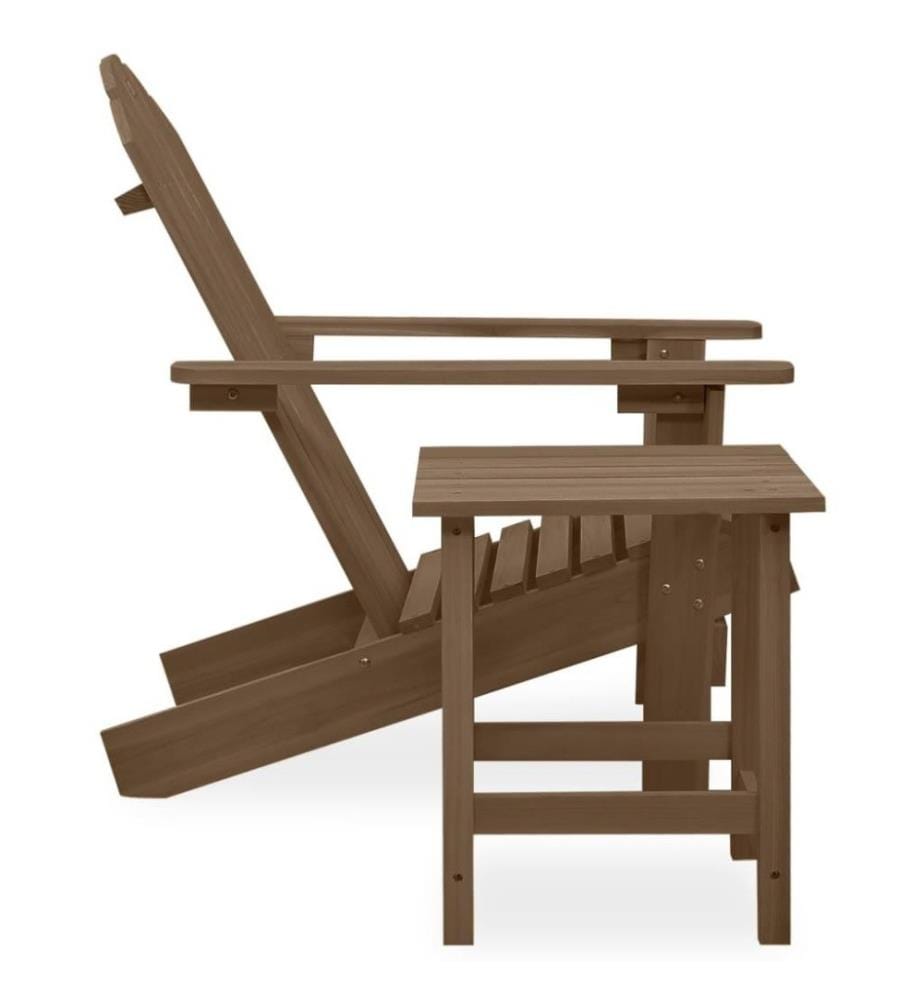 Adirondack-Gartenstuhl mit Tisch Massivholz Tanne Braun