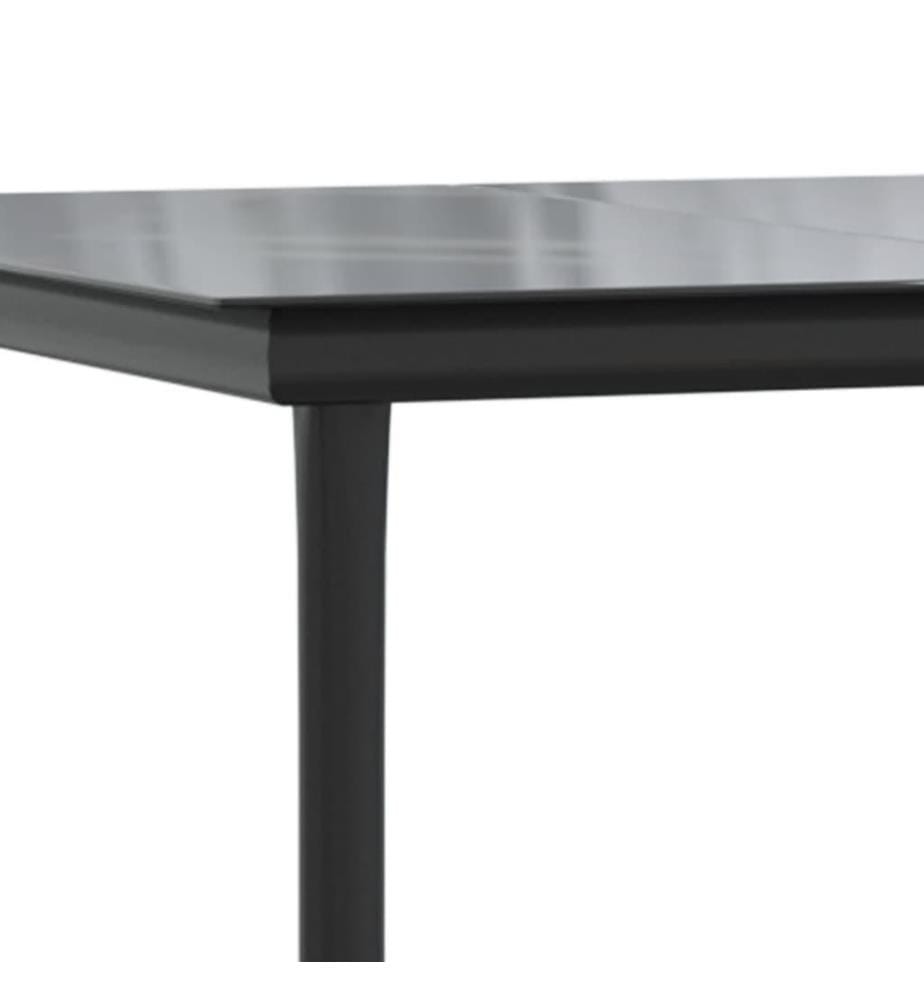 5-tlg. Garten-Essgruppe mit Kissen Schwarz Poly Rattan