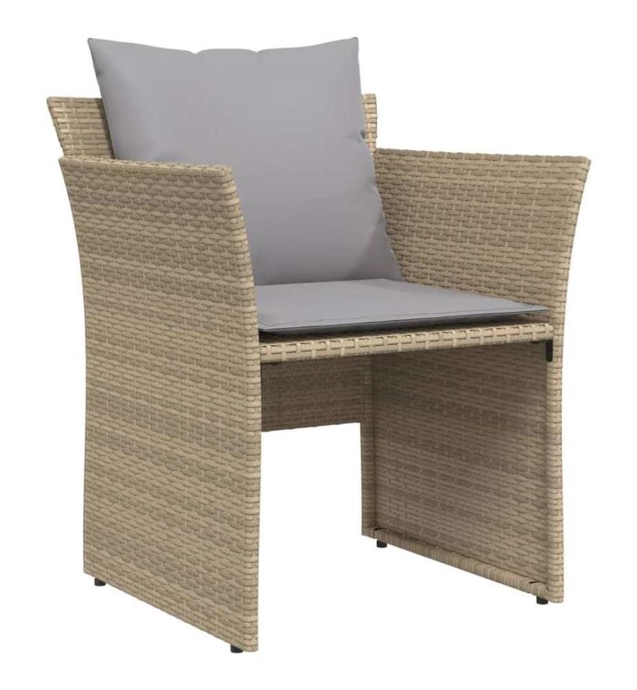 Gartenstuhl mit Fusshocker Beige Poly Rattan