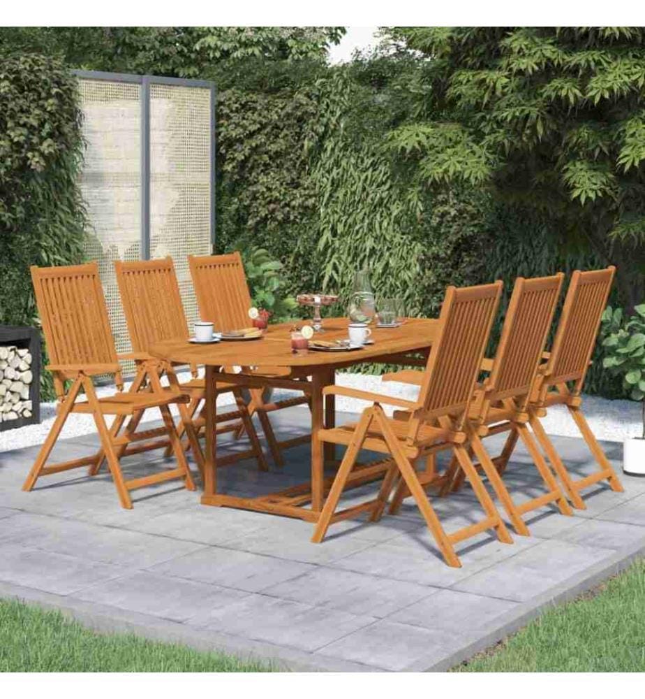 7-tlg. Garten-Essgruppe Massivholz Akazie