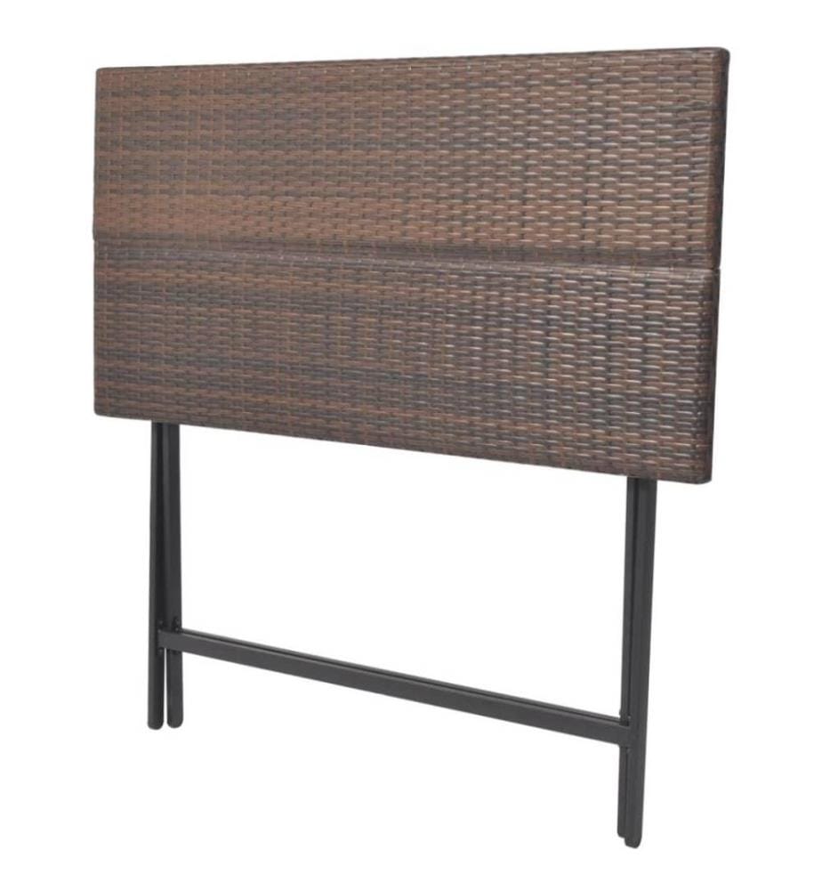 7-tlg. Garten-Essgruppe Klappbar Stahl Poly Rattan Braun