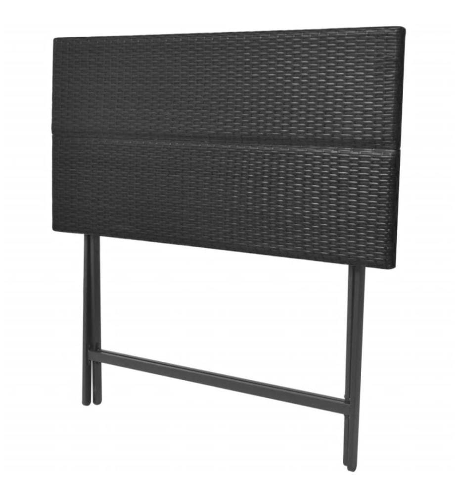 7-tlg. Garten-Essgruppe Klappbar Stahl Poly Rattan Schwarz