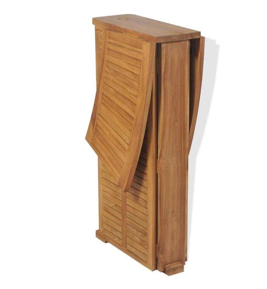 3-tlg. Bistro-Set mit Klappstühlen Massivholz Teak