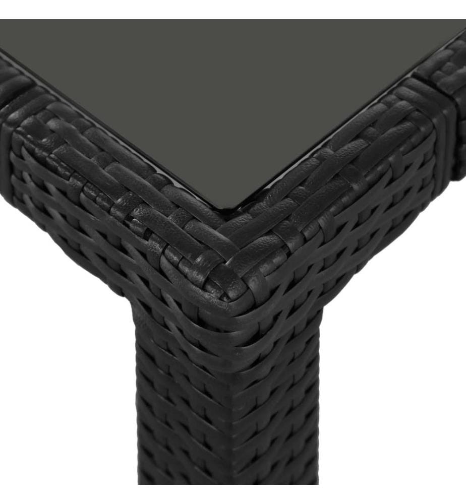 5-tlg. Garten-Essgruppe Poly Rattan Schwarz