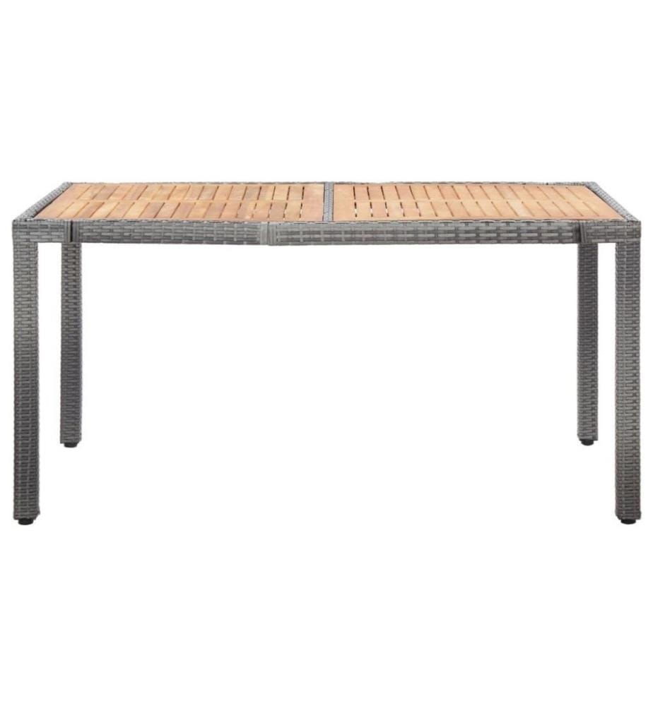 7-tlg. Garten-Essgruppe mit Auflagen Poly Rattan Grau