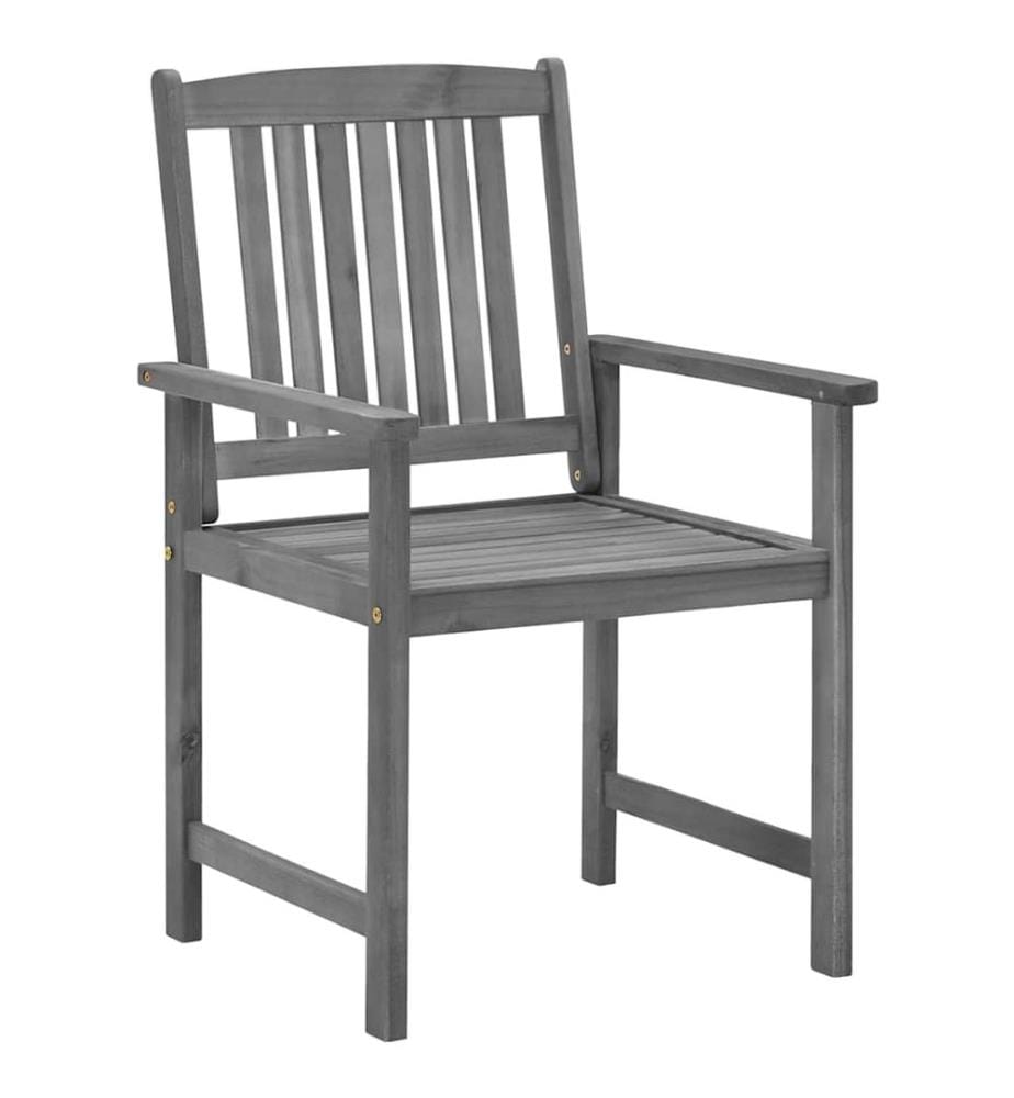 vidaXL Chaises de jardin et coussins lot de 2 Gris Bois acacia massif