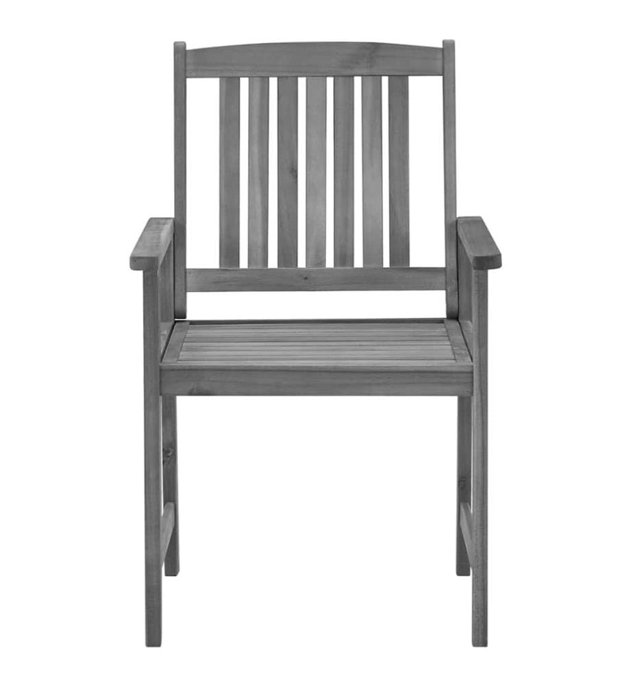 vidaXL Chaises de jardin et coussins lot de 2 Gris Bois acacia massif