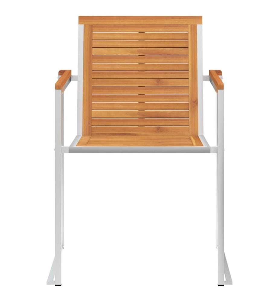vidaXL Chaises de jardin avec coussins lot de 2 Acacia solide et acier
