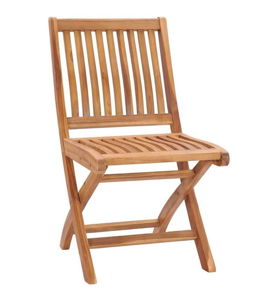 vidaXL Gartenstühle 2 Stk. mit Roten Kissen Teak Massivholz