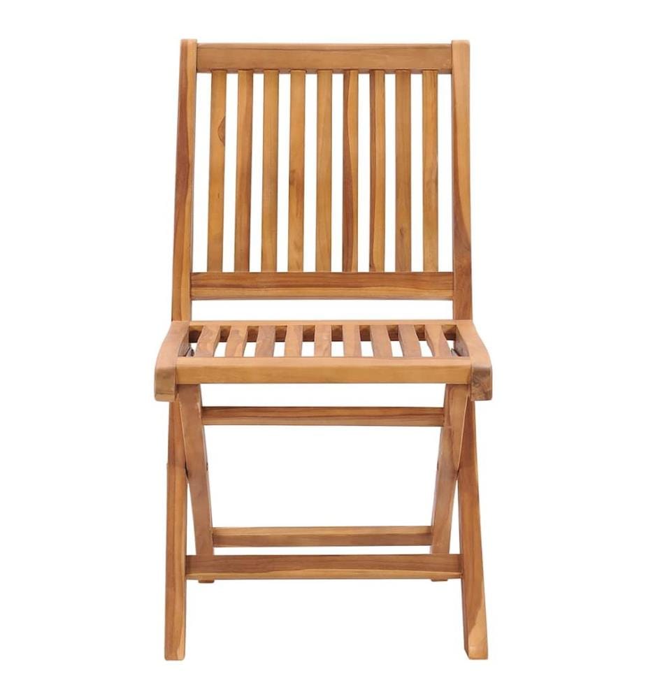 vidaXL Gartenstühle 2 Stk. mit Roten Kissen Teak Massivholz