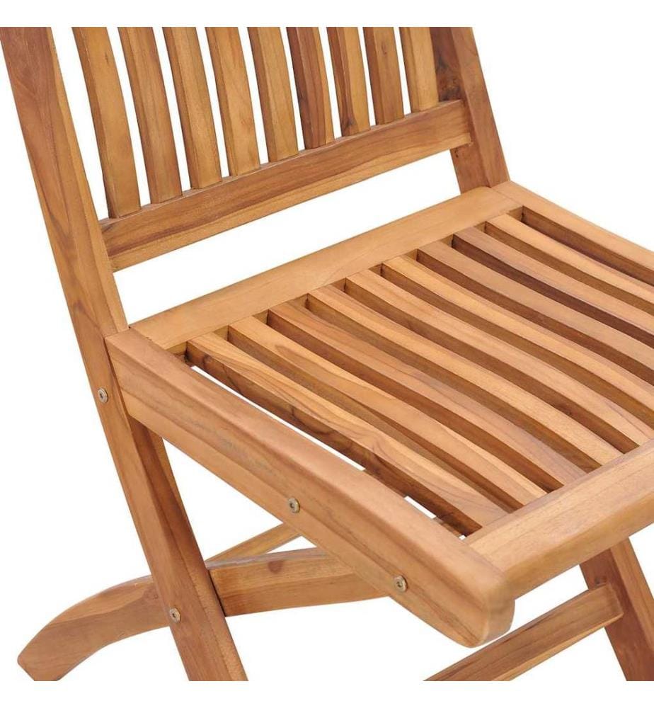 vidaXL Gartenstühle 2 Stk. mit Roten Kissen Teak Massivholz