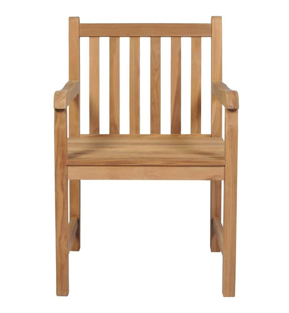 vidaXL Chaises de jardin lot de 2 et coussins beige Bois teck massif