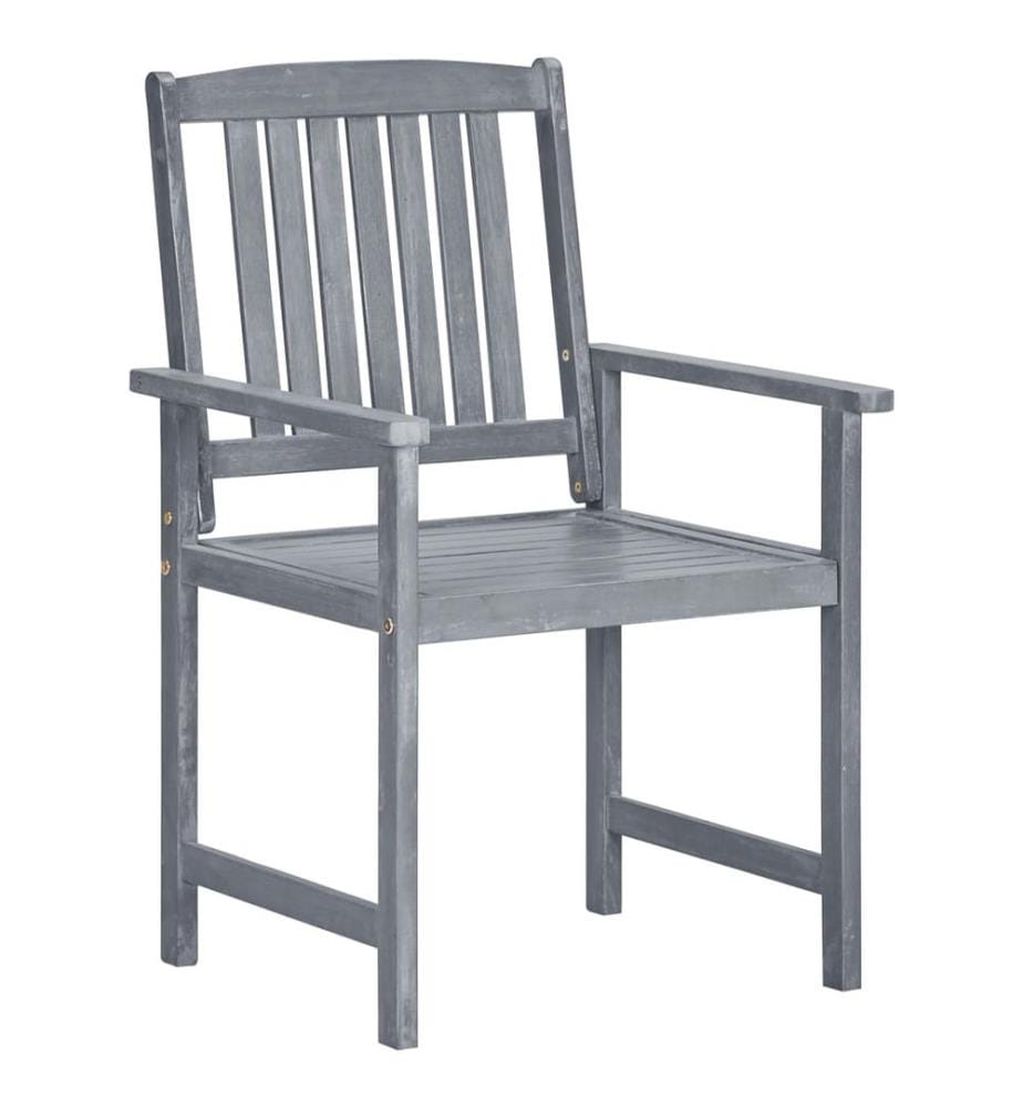 vidaXL Chaises de jardin et coussins lot de 6 Bois acacia massif Gris