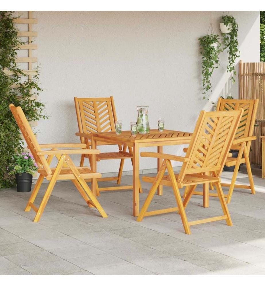 vidaXL Chaise de jardin 4 pcs Marron 57 x 72 x 109 cm