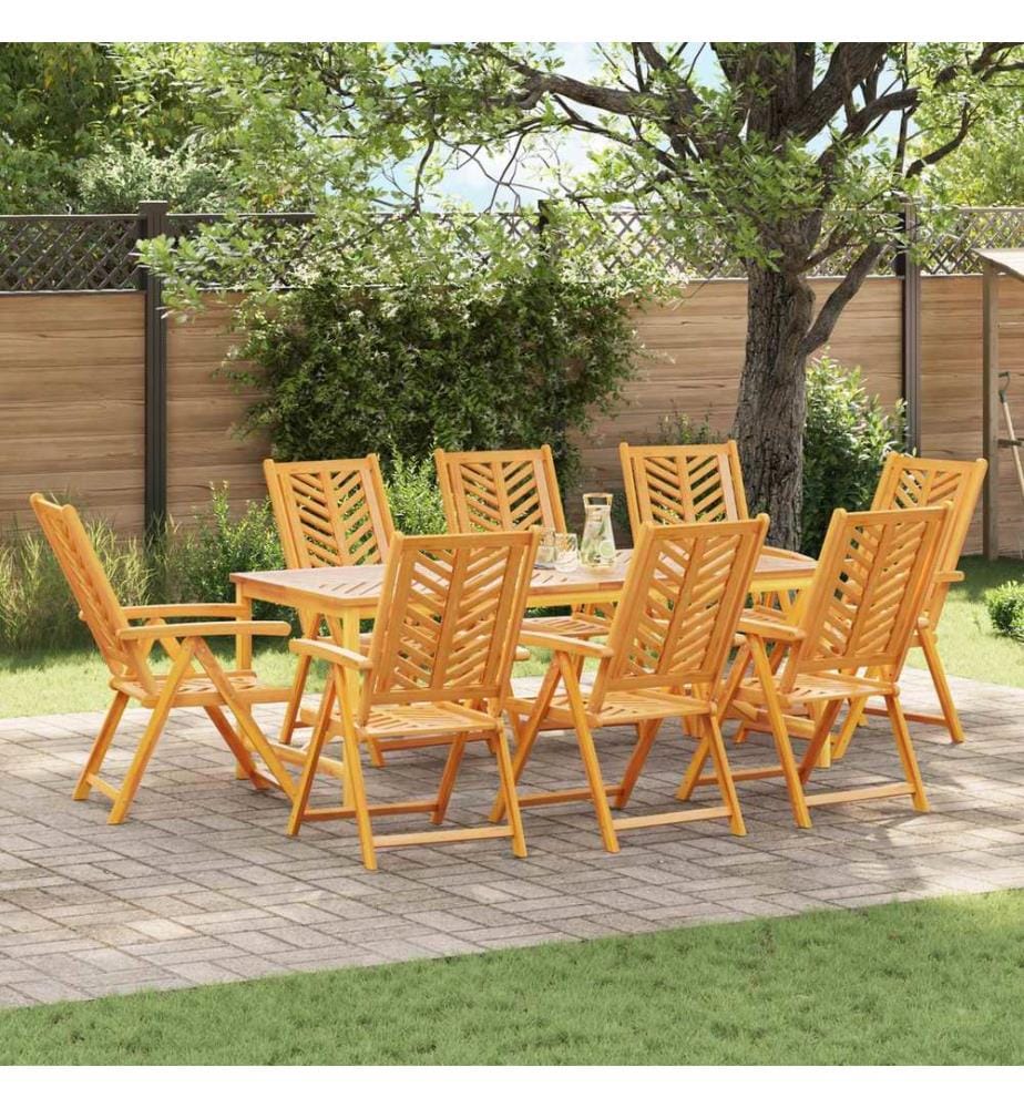 vidaXL Chaise de jardin 8 pcs Marron 57 x 72 x 109 cm